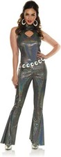 Underwraps Disco Queen 70s Jumpsuit Bellbottoms Womens Halloween Costume 30142