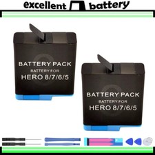 2x For Gopro Hero 5/6/7/8 Battery for Gopro 8 Black Sports Action Camera Battery