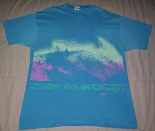 VTG 1988 HOT SESSIONS SURFING T SHIRT XL SURF 80s DOUBLE SIDED BEACH WAVES OCEAN