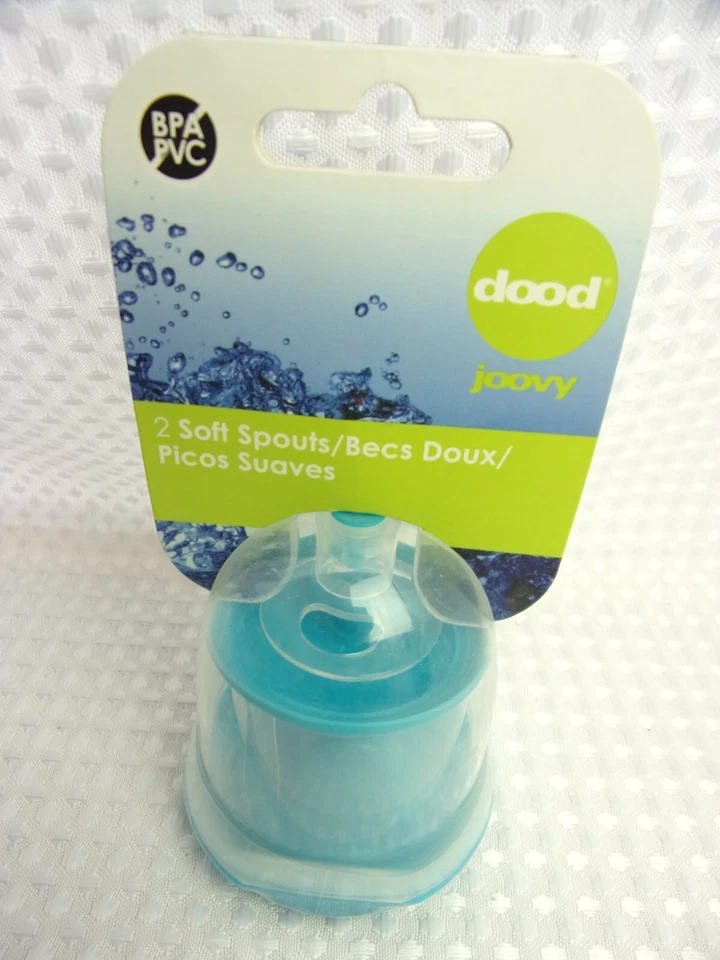 6 tapas Joovy Dood Sippy Cup - Turquesa - Caños suaves - 3 paquetes de 2 - Nuevas Foto 3 de 4