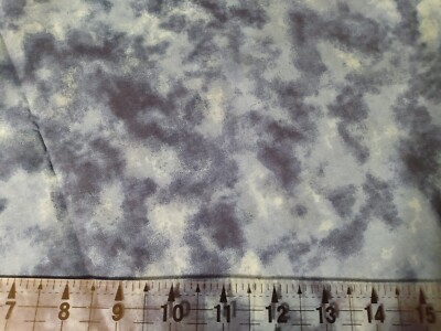 Light Blue/Dark Blue 'Clouds' cotton quilting fabric