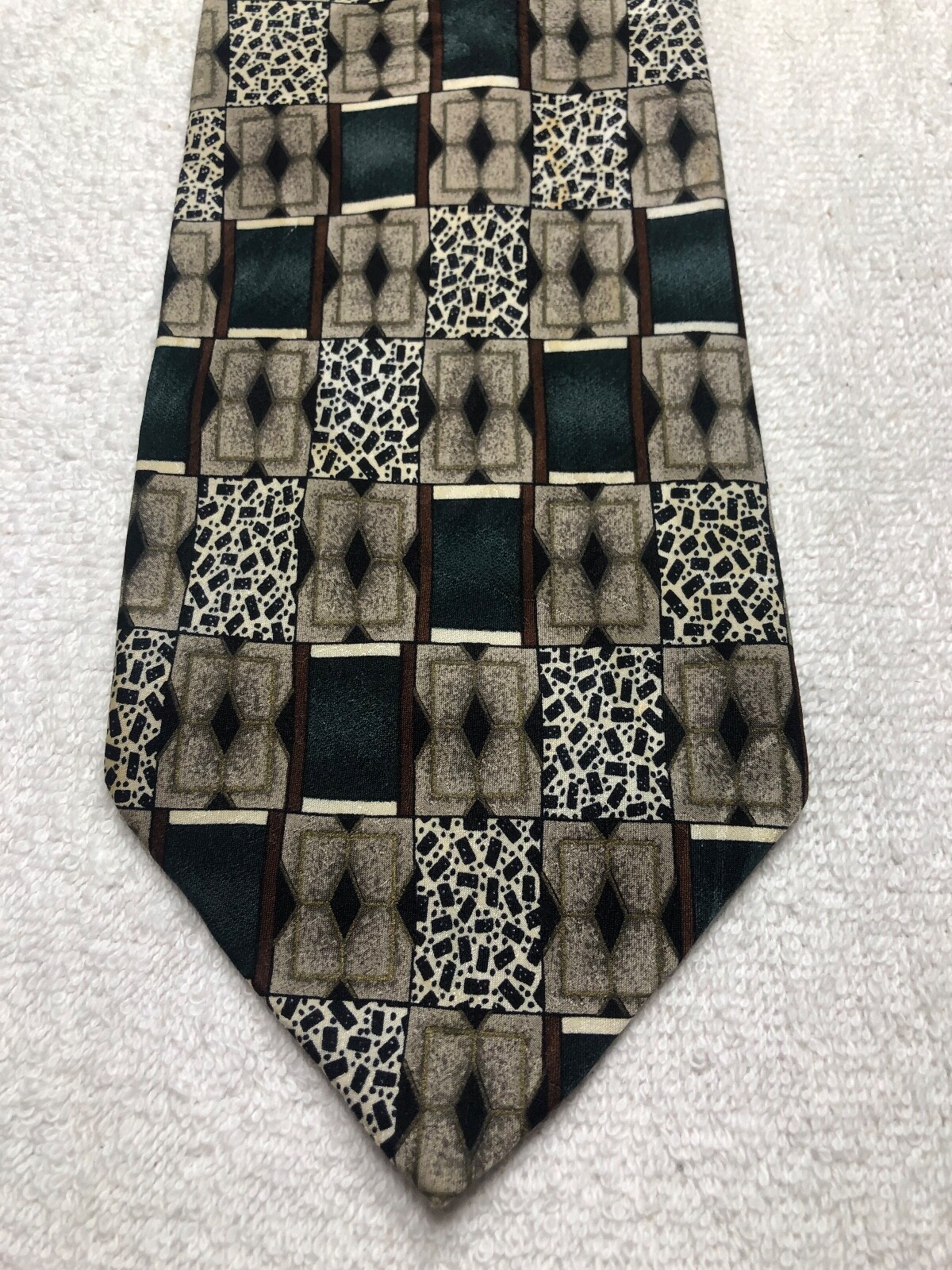 VALENTINO MENS TIE GREEN GRAY BLACK WHITE 4 X 59