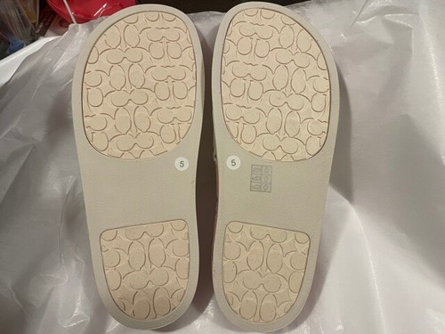 Brand New Authentic Coach Pink/White Floral Sport Slides Size 5 - Picture 4 of 6