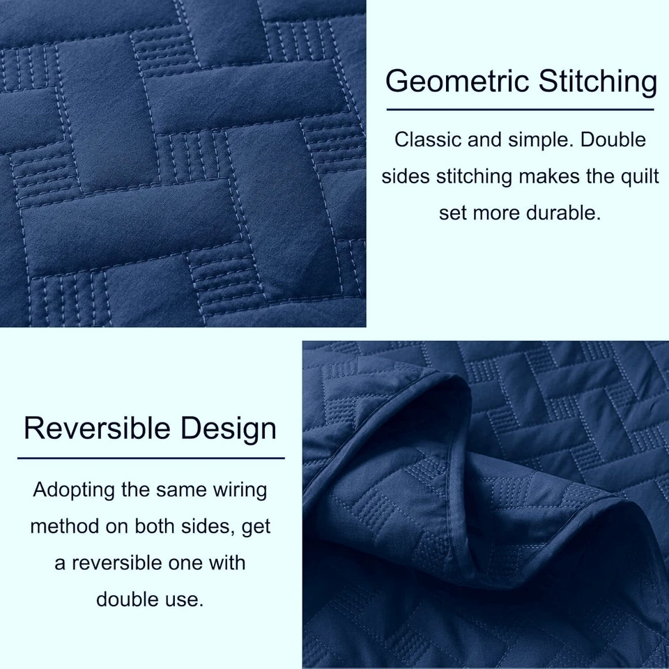 Комплект постельного белья из 3 предметов стеганое покрывало королевский размер ультрамягкое покрывало одеяло - Изображение 2 из 4