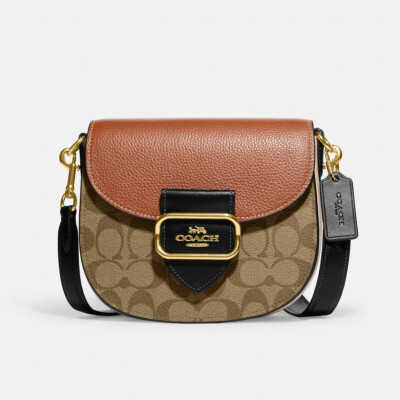NWT Coach Morgan Saddle Bag In Colorblock/ Rivets/Jumbo NO RUSH