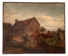 PAU de St. MARTIN (1751-1820) RARE French Landscape Sunset ANTIQUE Oil Painting