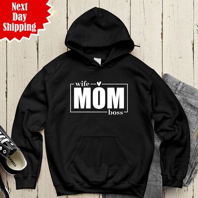 Frau Mama Boss Hoodie Langarm bedruckt lustig Muttertag Geschenke Damen Pullover