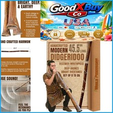 Didgeridoo 45.5 Inch Key of D Beeswax Mouthpiece Hand-Fired Polymer Lightweight
