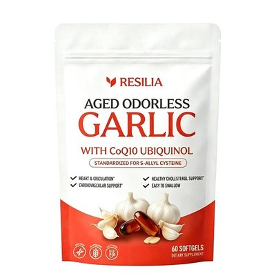 1/3/5Pack Resilia Odorless Aged Garlic Extract 600mg 60 Softgels New Sealed