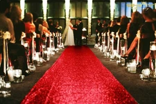2FTx15FT Red Sequin Aisle Runner Glitter Carpet for Weddings Ceremonies