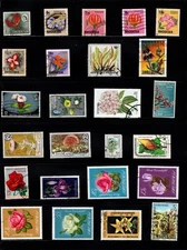 Centsational Amazing Topical Group Worldwide Cancelled Flower Themed Stamps