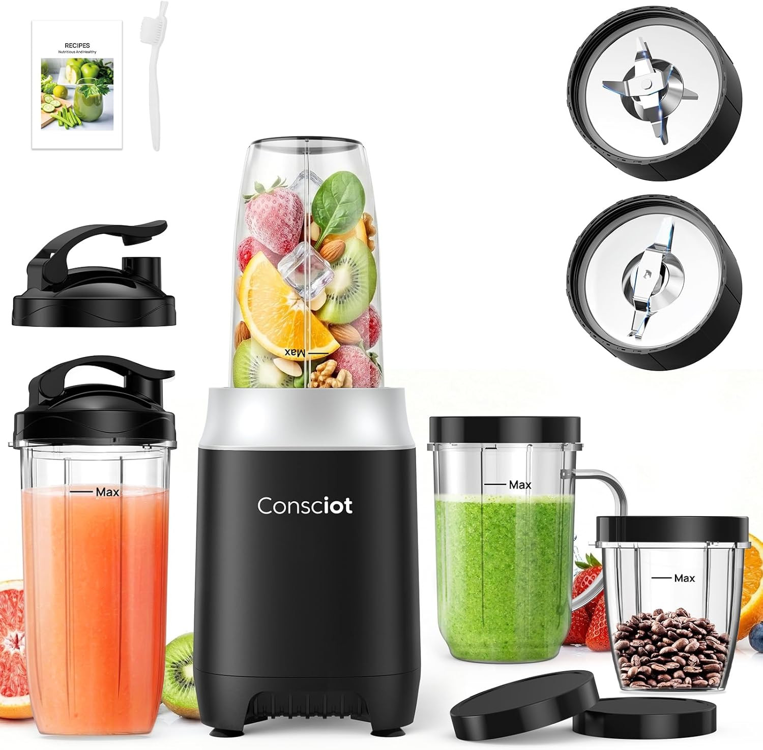CB10 16Pcs Personal Blender, Blend Shakes and Smoothies, Fro