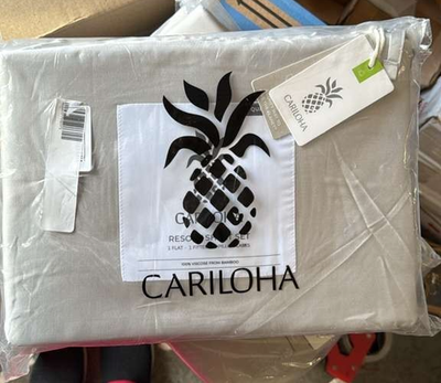 #ad Cariloha Resort Bamboo Luxury Queen Bed Sheets – Harbor Gray Brand New $189.85