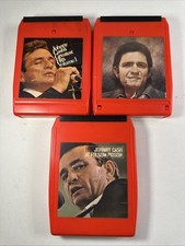 Lot of 3 Johnny Cash 8 Track Tapes Folsom Prison Greatest Hits Vol I  II
