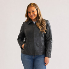 Vintage Comint Women's Medium Black Genuine Leather Jacket