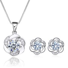 Josfeva Jewellery Sets for Women Girls, 925 Sterling Silver Pendant Necklace & S