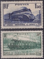 France 1937 Congrès des Chemins de fer 339 - 340 ** Neufs sans charnière