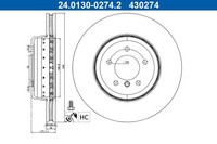 2X ATE Bremsscheibe 24.0130-0274.2 FüR BMW