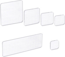 6 Pcs Acrylic Stamp Block Set with Grid for Clear Stamps, Decorative Square Disp