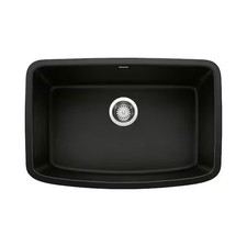 Blanco 442941 Valea SILGRANIT 27" Undermount Kitchen Sink, Coal Black