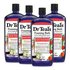 Dr Teal's Foaming Bath with Pure Epsom Salt, 34 Fl Oz Pack of 4 , White