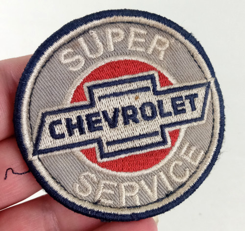 Vintage CHEVROLET SUPER SERVICE Embroidered Patch Sew On Employee Uniform Hat
