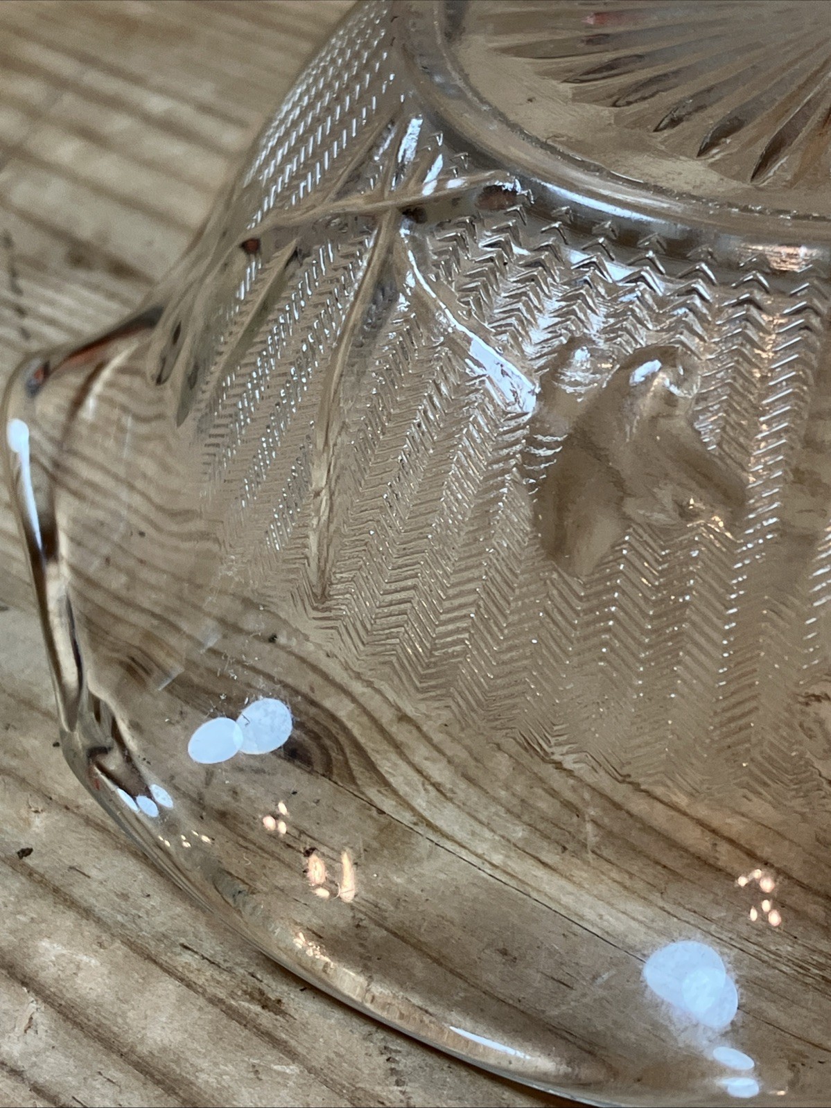 Scalloped Ruffled Rim Vintage Jeannette Glass Iris and Herringbone Clear Glass Bowl 5 in ...