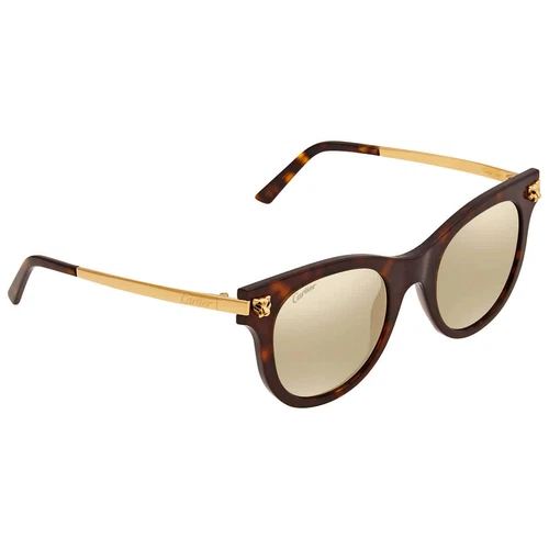 Cartier Gold Cat Eye Ladies Sunglasses CT0024S 002 50 CT0024S 002 50 - Picture 1 of 3