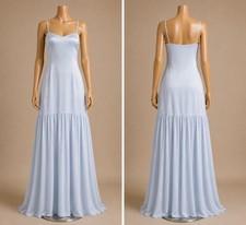 Show Me Your Mumu Dalia Maxi Dress Womens 2XS Steel Blue Satin Partially Lined