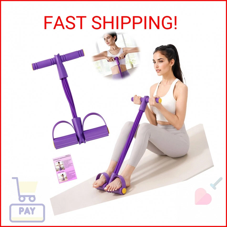 Pedal Resistance Band with Handles,6/8/10 Tube Stretch Band, Fitness Shaping Yog