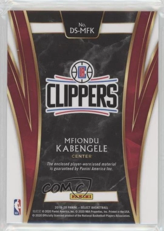 2019-20 Panini Select Draft Selections Memorabilia Mfiondu Kabengele Rookie RC - Image 2 of 2