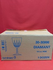 Vintage Luminarc Diamant Wine Glasses 6.5 oz Set of 12 Original Box USA