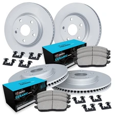 WDWH2-63034 R1 Concepts 4-Wheel Set Brake Disc and Pad Kits Front & Rear for MB