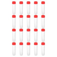 20 Pack 30mL Plastic Test Tubes Frozen Test Tube Vial Container Screw Cap Red