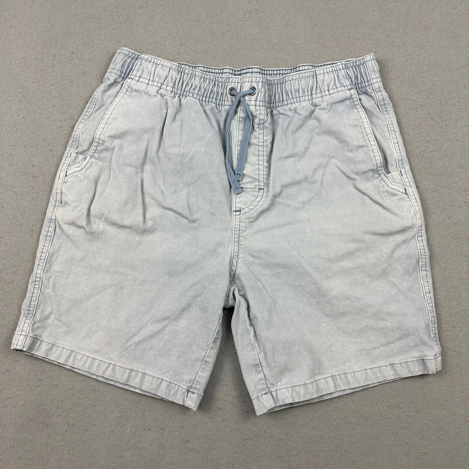 Prana Shorts Men Small Blue Solid Corduroy Sun Bleached Pockets Hiking Outdoor S