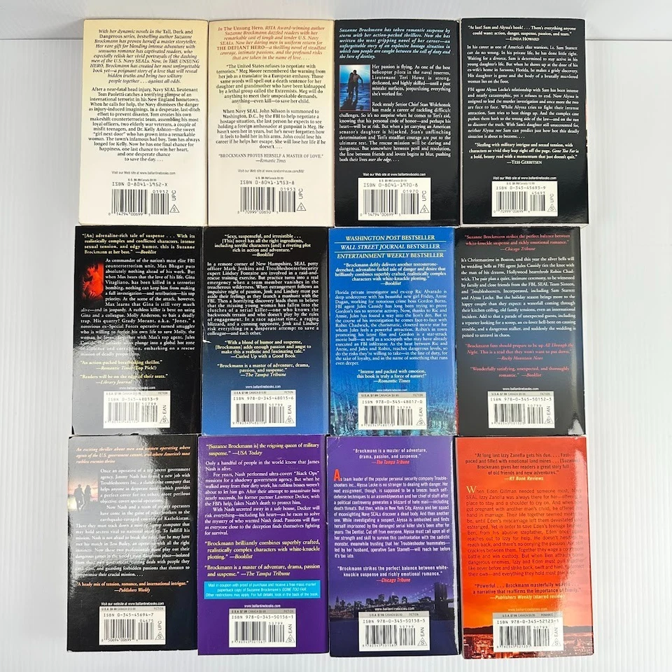 12x Suzanne Brockman Paperback Novels - Troubleshooter's Series - Romantic Suspe Foto 2 de 4