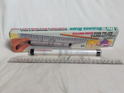 Rolling Ruler 12'' As Seen On TV Engineering Drafting Vintage Office Student
