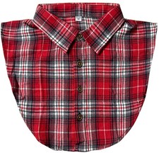 Classic Tartan Fake Collar Detachable Dickey Half X-Large, A Red1