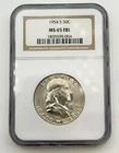 1954-S Franklin Half Dollar 50C NGC MS65 FBL Full Bell Lines Silver Coin - BM1
