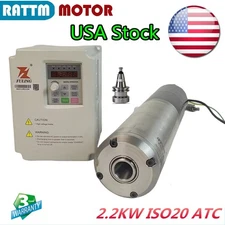 2.2KW ATC ISO20 Water Cooled Spindle Motor Automatic Tool Changer+VFD Inverter