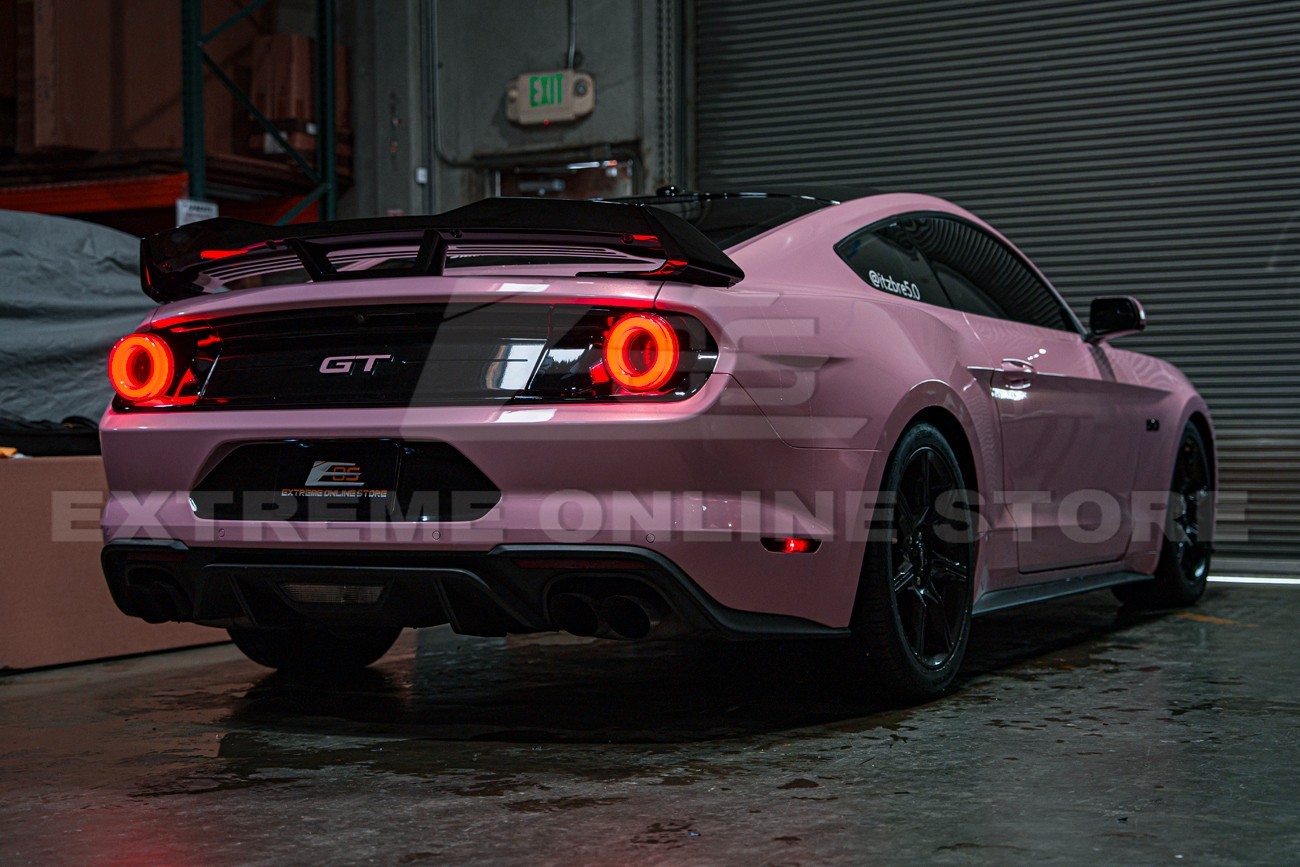 For 15-23 Ford Mustang Ferrari Style Sequential Halo LED Red Len Rear Taillights