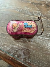 Limoges, baby carriage, first tooth, pink