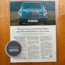 1968 Mercedes Strichacht Diesel W115 220 200 D Oldtimer Vintage Ad Werbeanzeige
