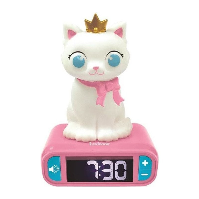 Réveil veilleuse lumineuse chat 3D avec effets sonores pour chambre d'enfant
