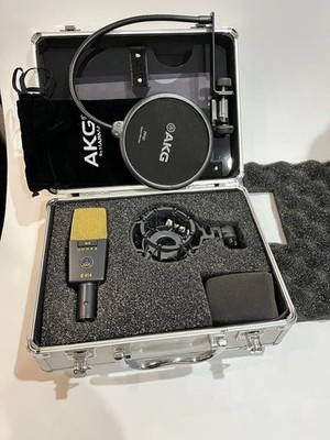 AKG C414 XLII & C414 Condenser Microphone Set w/ Shock Mount Pop Filter Case
