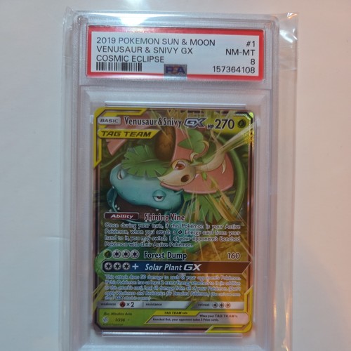 Venusaur & Snivy-GX graded PSA 8 for sale on eBay