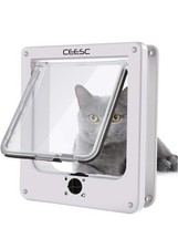 CEESC Medium Cat Door for Interior/Exterior Door, Weatherproof, Whi... Fast Ship