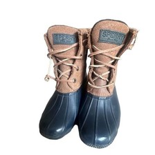 Sperry Women s Size 5 M Waterproof Rubber Brown Navy Duck Boots