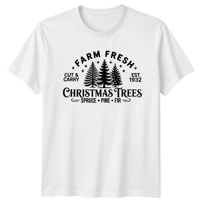 Farm Fresh Cut & Carry Est 1932 Weihnachtsbäume Feiertage Herren Damen Grafik T-Shirt