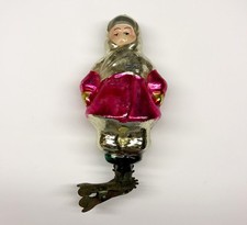 Vintage glass Christmas tree Ornament Wrapped Clothes Child - USSR soviet